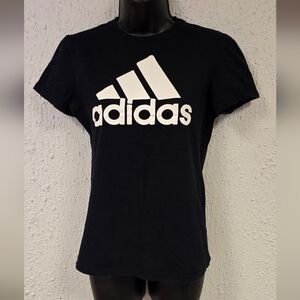 Adidas Black T-Shirt with White Logo